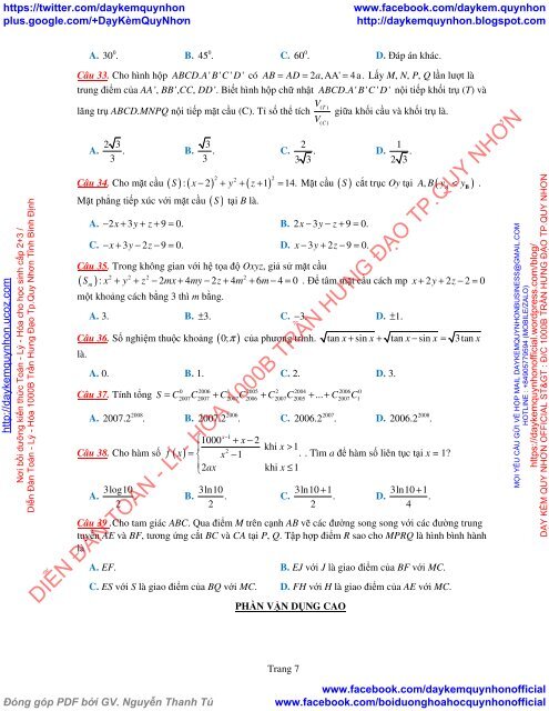 Bộ đề thi thử THPT QG 2018 Các môn TOÁN - LÍ - HÓA Các trường THPT Cả nước CÓ HƯỚNG DẪN GIẢI (Lần 23) [DC12052018]