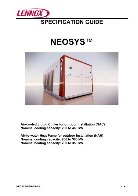 specification guide neosys - Lennox