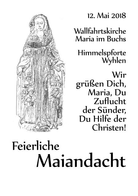 Maiandacht Quot Wir Grussen Dich Maria Du Zuflucht Der Sunder Du Hilfe Der Christen Quot