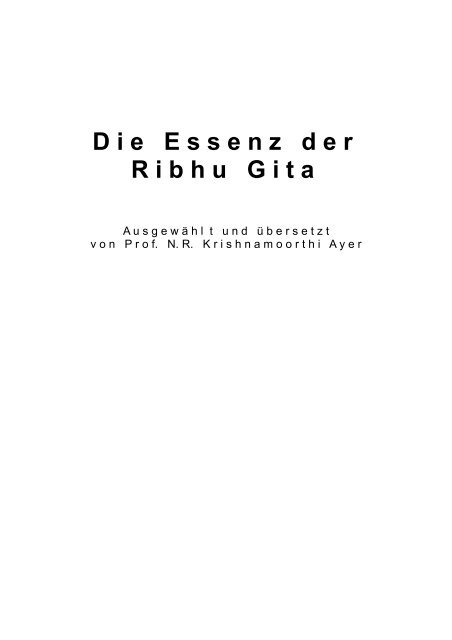 Die Essenz der Ribhu Gita