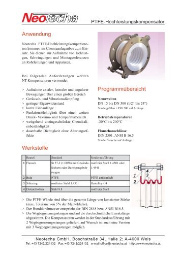 PTFE-Hochleistungskompensator - NeoTecha