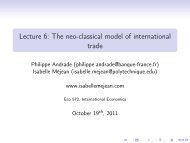Lecture 6: The neo-classical model of international trade - Isabelle ...