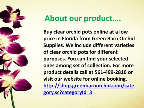 Shop clear orchid pots at a best price from Green Barn Orchid Supplies, USA