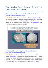 Pure Quality Calcite Powder Supplier in India Earth MineChem