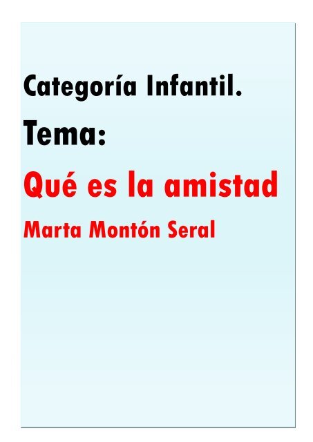 I Certamen Literario Infantil del RZCT