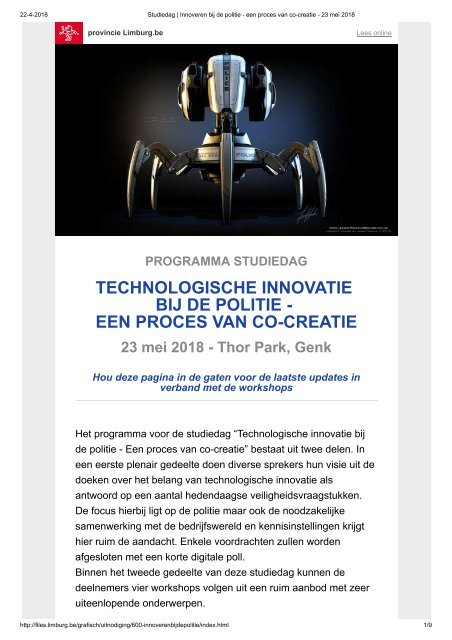 Studiedag _ Innoveren bij de politie - een proces van co-creatie - 23 mei 2018