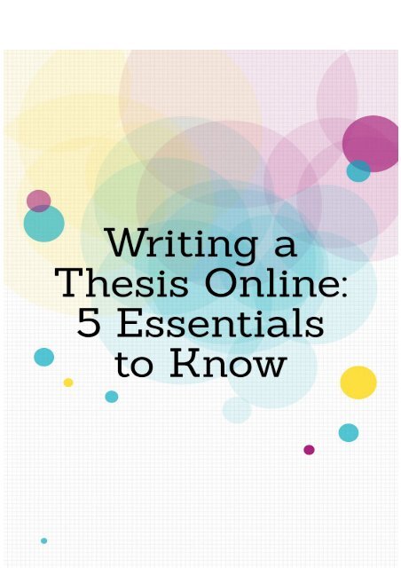 Writing a Thesis Online: 5 Essentials to Know