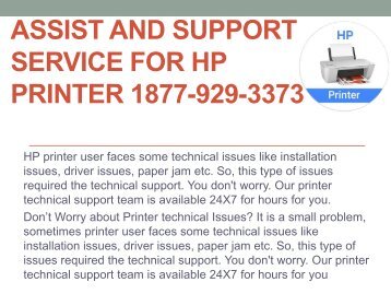 Assist and support service for HP Printer 1877-929-3373