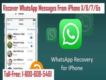 Dial 1-800-608-5461 To Recover WhatsApp Messages From iPhone X/8/7/6s