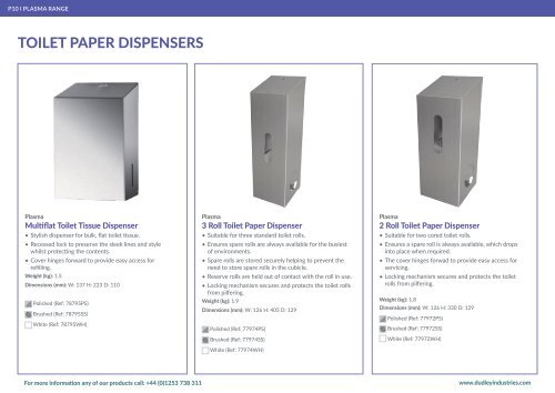 Dudley Industries Range Brochure