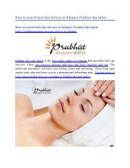 How to search best Spa Service in Udaipur Prabhat Spa Salon