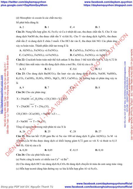 Bộ đề thi thử THPTQG năm 2018 - Môn Hóa học - GV Lê Phạm Thành - Phạm Thanh Tùng - Vũ Khắc Ngọc - Nguyễn Ngọc Anh - Lê Đăng Khương - 48 ĐỀ + ĐÁP ÁN