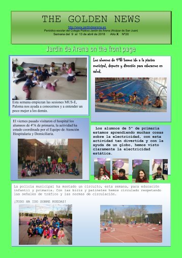 THE GOLDEN NEWS. Nº 20. 2017/2018