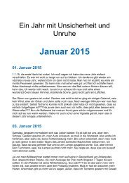 2015-Ein Jahr mit Unsicherheit und Unruhe