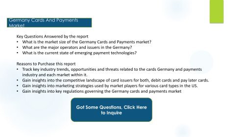 Germany Cards And Payments Historical Trends, Analysis And Forecasts (2017 -2022)