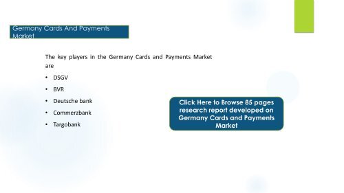 Germany Cards And Payments Market Share and industry report by 2022 