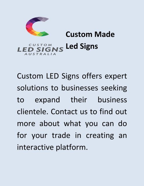 Led Display Signs - Customled Signs