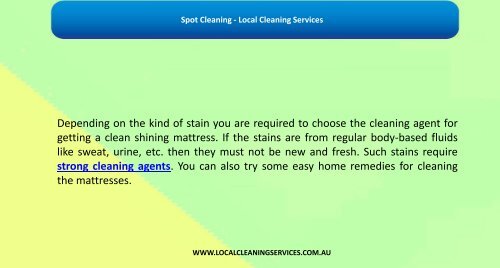 Spot Cleaning - Local Cleaning Services