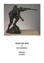 Anzac Day 2018 Mologa Program