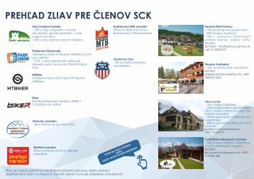 Prehľad zliav pre členov SCK