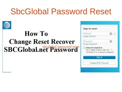 Sbcglobal Password Reset