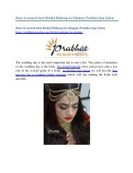 How to search best Bridal Makeup in Udaipur Prabhat Spa Salon