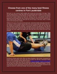 Choose from one of the many best fitness centres in Fort Lauderdale