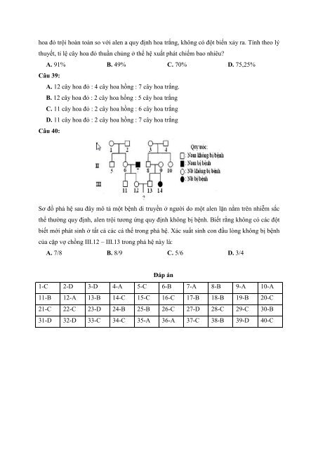 Bộ đề thi thử THPTQG năm 2018 - Môn Sinh Học - GV Trần Thanh Thảo - 9 ĐỀ + ĐÁP ÁN