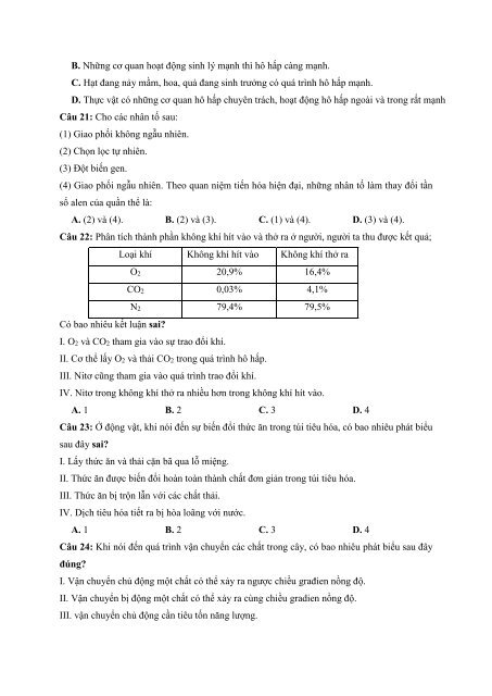 Bộ đề thi thử THPTQG năm 2018 - Môn Sinh Học - GV Trần Thanh Thảo - 9 ĐỀ + ĐÁP ÁN