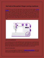 Get hold of the perfect Singer sewing machines