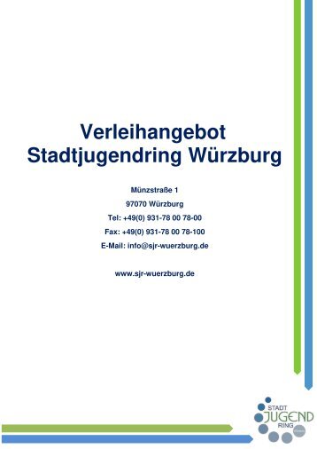 Verleihangebot Stadtjugendring Würzburg