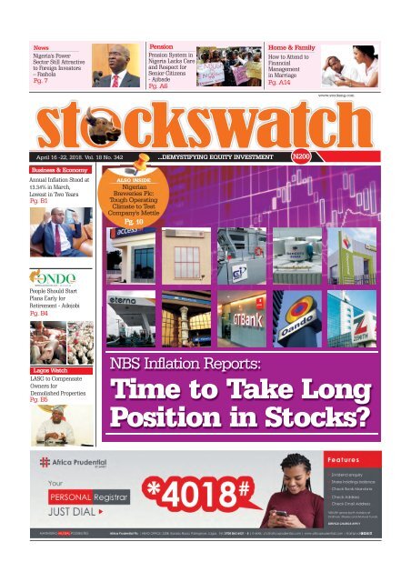 e-STOCKSWATCH (Apri 16 - April 22, 2018).