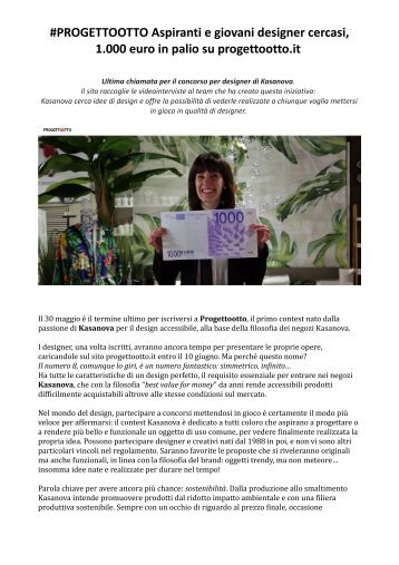 Kasanova Design Contest nato dalla passione per il design accessibile #progettootto