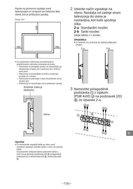 Sony KDL-55W829B - KDL-55W829B Informations d'installation du support de fixation murale Su&eacute;dois