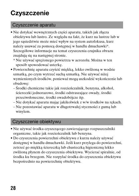 Sony DSLR-A450Y - DSLR-A450Y Consignes d&rsquo;utilisation Polonais