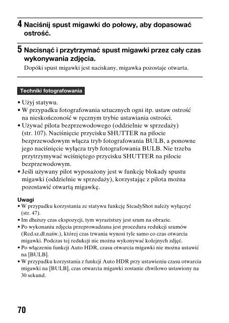 Sony DSLR-A450Y - DSLR-A450Y Consignes d&rsquo;utilisation Polonais