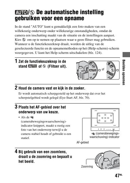 Sony DSLR-A450Y - DSLR-A450Y Consignes d&rsquo;utilisation N&eacute;erlandais