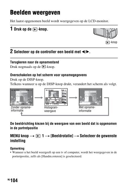 Sony DSLR-A450Y - DSLR-A450Y Consignes d&rsquo;utilisation N&eacute;erlandais