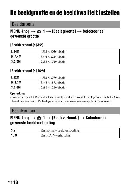 Sony DSLR-A450Y - DSLR-A450Y Consignes d&rsquo;utilisation N&eacute;erlandais