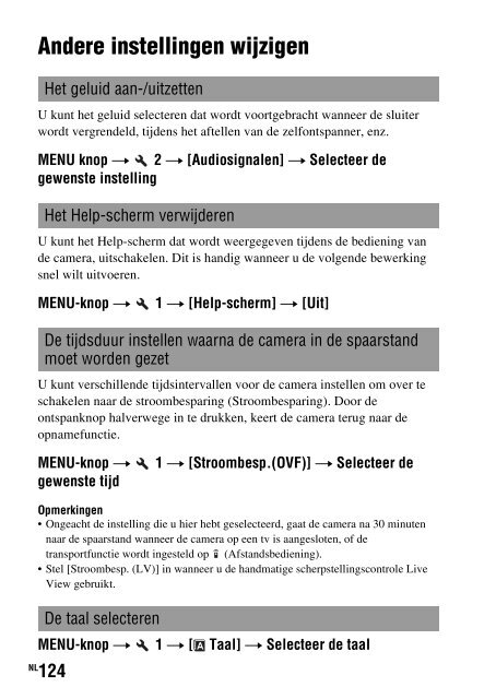 Sony DSLR-A450Y - DSLR-A450Y Consignes d&rsquo;utilisation N&eacute;erlandais