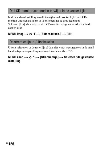 Sony DSLR-A450Y - DSLR-A450Y Consignes d&rsquo;utilisation N&eacute;erlandais