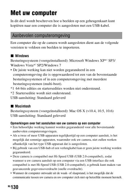 Sony DSLR-A450Y - DSLR-A450Y Consignes d&rsquo;utilisation N&eacute;erlandais