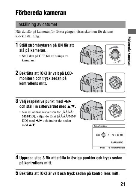 Sony DSLR-A450Y - DSLR-A450Y Consignes d&rsquo;utilisation Su&eacute;dois