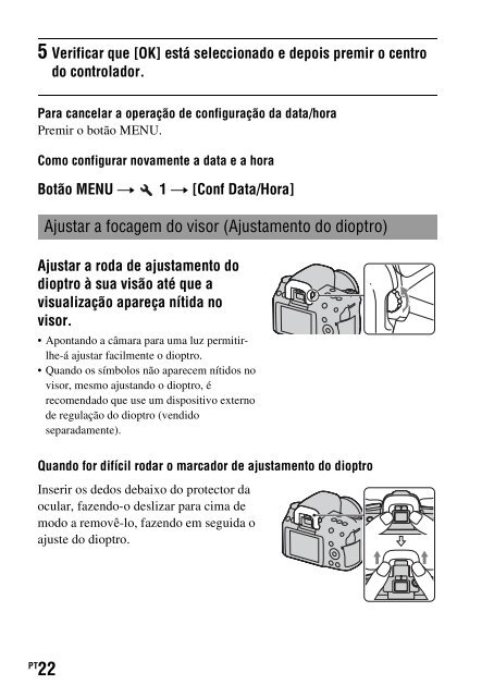 Sony DSLR-A450Y - DSLR-A450Y Consignes d&rsquo;utilisation Portugais