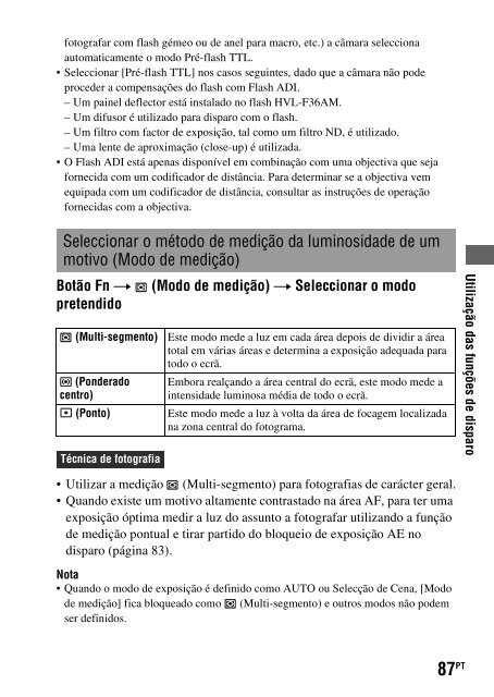 Sony DSLR-A450Y - DSLR-A450Y Consignes d&rsquo;utilisation Portugais