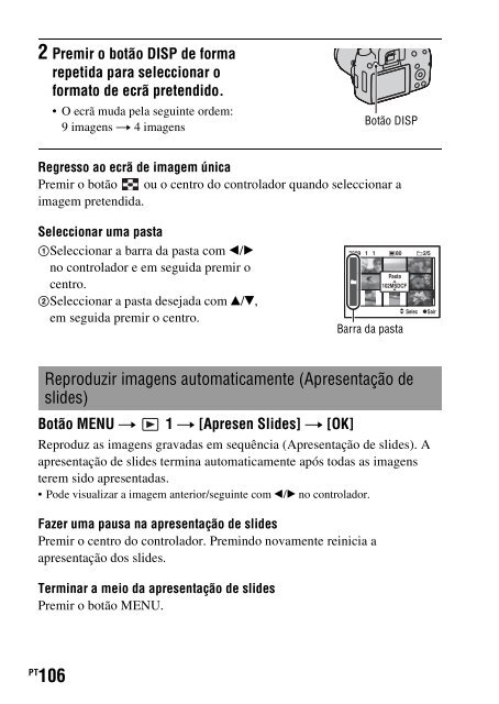 Sony DSLR-A450Y - DSLR-A450Y Consignes d&rsquo;utilisation Portugais