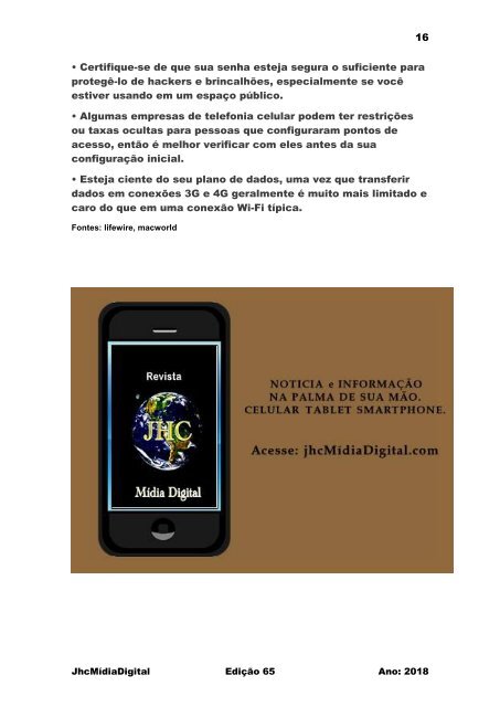 Revista jhc MídiaDigital Edição 65 autor José Heitor da Costa