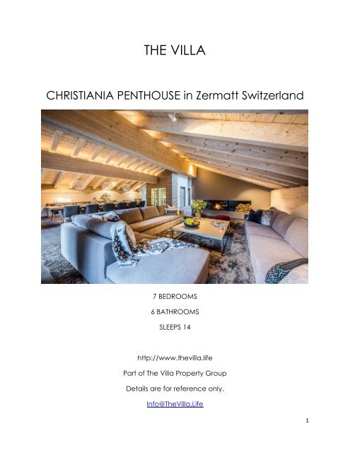 Christiania Penthouse - Zermatt Switzerland