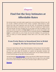 Find Out the Sexy Intimates at Affordable Rates