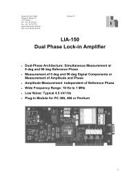 LIA-150 Dual Phase Lock-in Amplifier - Becker & Hickl GmbH